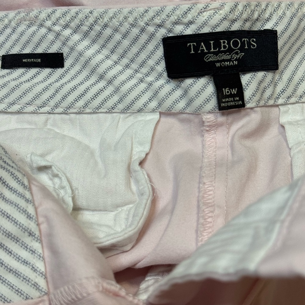 Talbots Women's Soft Pink Heritage Pants - Picture 3 of 3